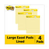 MMM561VAD4PK - Vertical-Orientation Self-Stick Easel Pad Value Pack, Presentation Format (1.5" Rule), 25 x 30, Yellow, 30 Sheets, 4/Carton