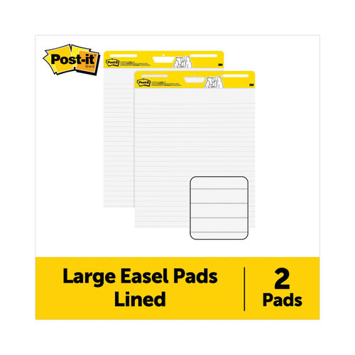 Post it Super Sticky Lined Easel Pads 25 x 30 30 Sheets Per Pad