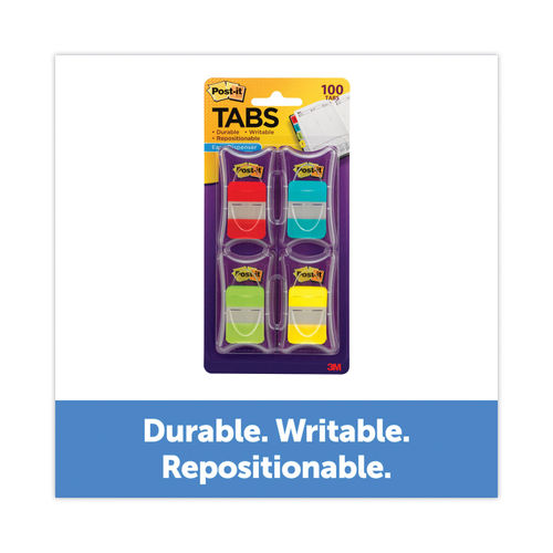 Post-it Tabs 1 Tabs, 1/5-Cut Tabs, Assorted Primary Colors, 1 Wide, 66/Pack (MMM686RYB)