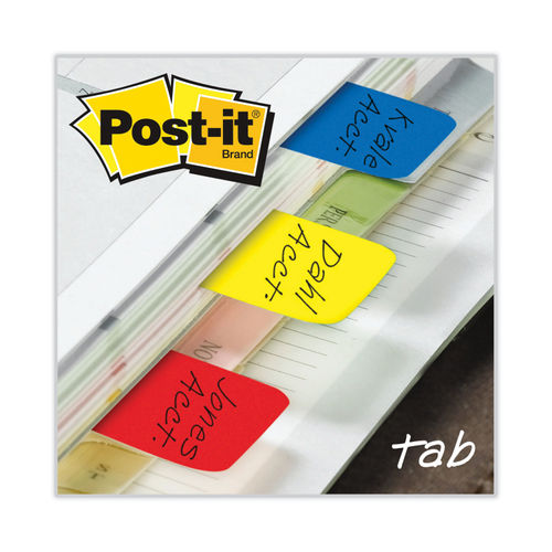 Post-it Tabs 1 Tabs, 1/5-Cut Tabs, Assorted Primary Colors, 1 Wide, 66/Pack (MMM686RYB)