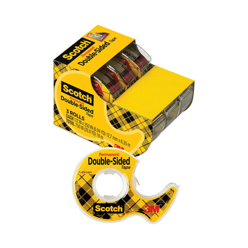 Scotch Double Sided Tape 12 x 500 Clear Pack Of 6 Rolls - Office Depot