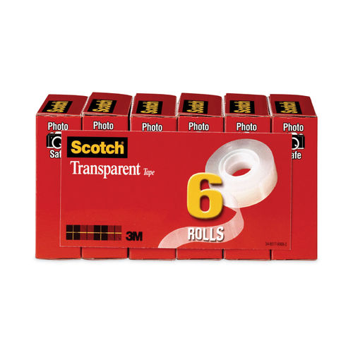 3M 600 Scotch® Transparent Tape - 1/2 x 36 yds