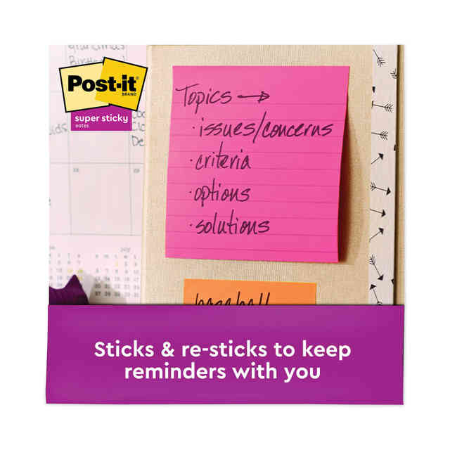 Post-it® Super Sticky Full Adhesive Notes, 3 in. x 3 in., Energy Boost  Collection, 4 Pads/Pack