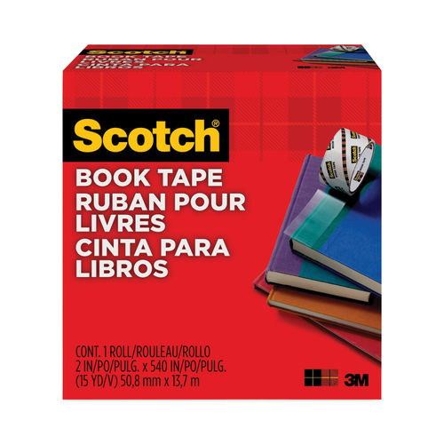 Scotch Book Tape, 3 Core, 2 x 15 yds, Clear (MMM8452)