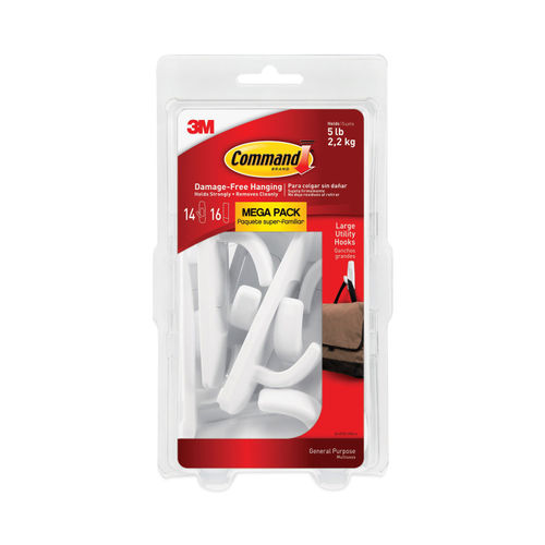 Command Medium Wire Hooks 13 Command Hooks 16 Command Strips Damage Free  White - Office Depot