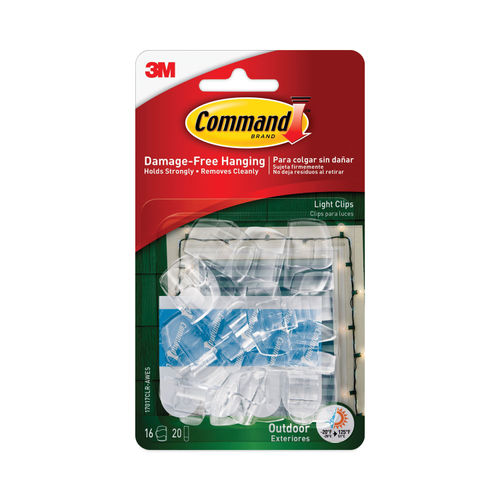 Command 3M Clear Adhesive Hooks 3 Pack Clear