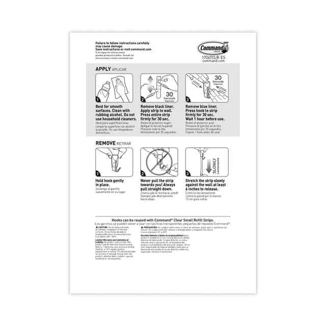 Command Medium 6-Pack Clear Adhesive Wire Hook (2-lb Capacity) in