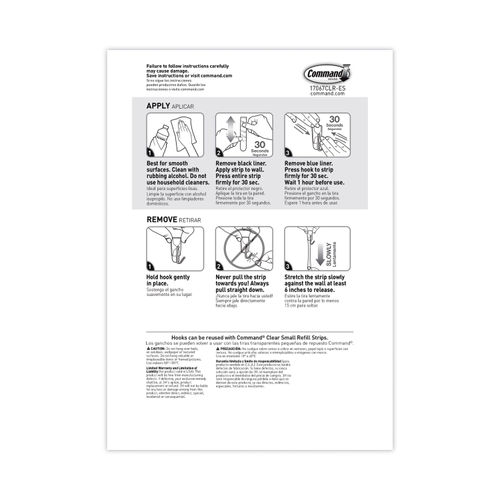 Command™ Removable Adhesive Poster Strips, 1 3/4, Clear, Pack Of 12