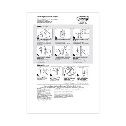 Command Large 6-Pack White Adhesive Storage/Utility Hook (5-lb