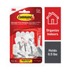 MMM170679ES - General Purpose Wire Hooks Multi-Pack, Small, Metal, White, 0.5 lb Capacity, 9 Hooks and 12 Strips/Pack