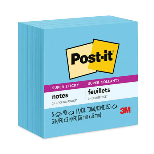 Post-it Super Sticky Notes, 4 in x 6 in, Rio de Janeiro Color