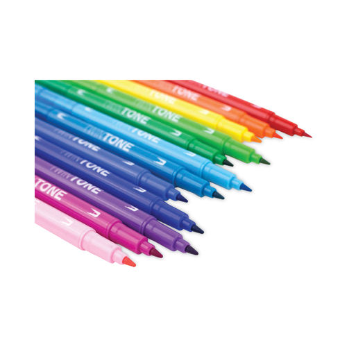 TwinTone 12-Pack Pastel Marker Set, Double-Sided Markers