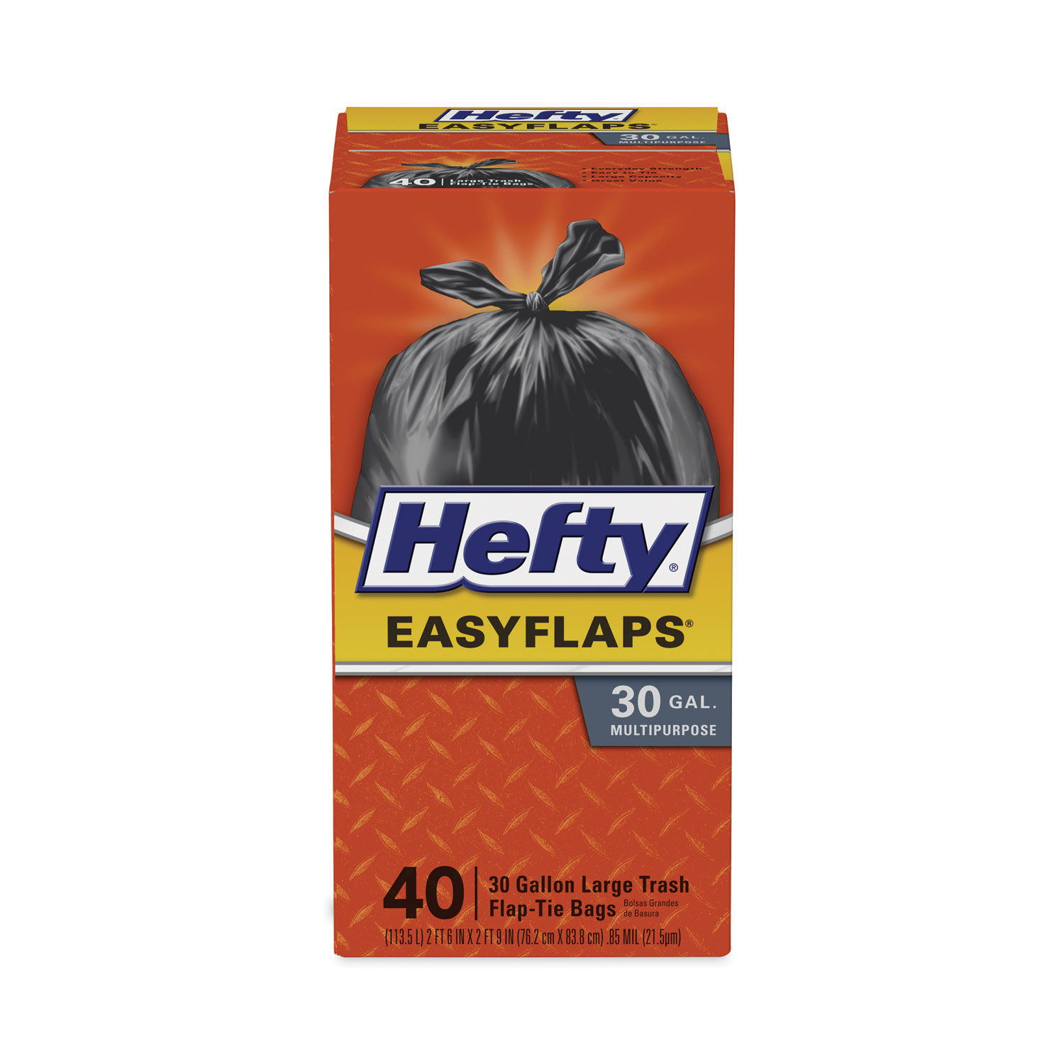 PCT Hefty Easy Flaps Tall-Kitchen Trash Bags, White, 13 Gal - 6 Boxes, 80 count each