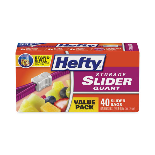 Hefty Slider Freezer Bags, Quart size, 50 Count