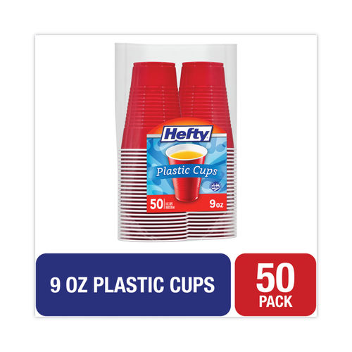 Hefty Green Plastic Cups, 18 Ounces, 50 Count