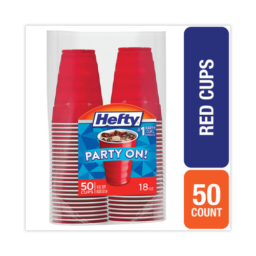 Hefty Easy Grip Disposable Plastic Party Cups 9 Oz Red Pack Of 50 - Office  Depot