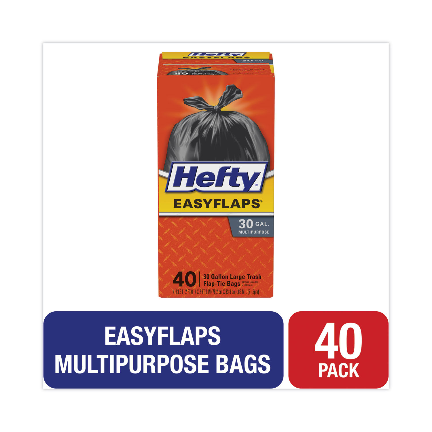 Hefty Small Flap Tie Trash Bags, 4 Gallon - 30 count