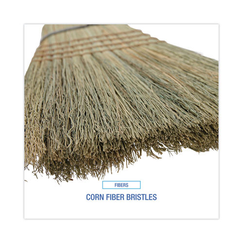 Maintenance Warehouse® Corn Broom W/ Wooden Handle (2-Pack)