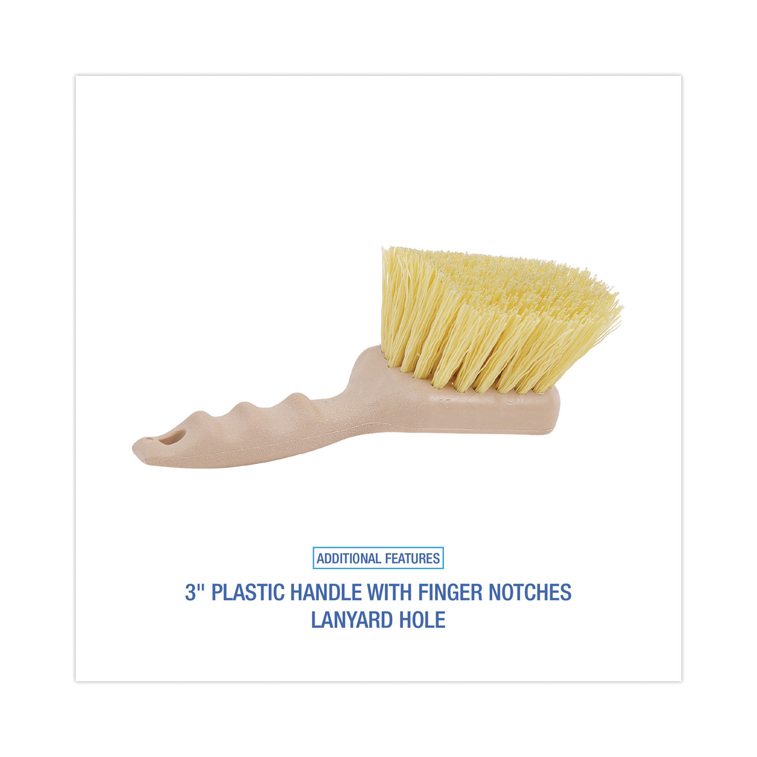 Utility Brush, Cream Nylon Bristles, 5.5 Brush, 3.5 Tan Plastic Handle