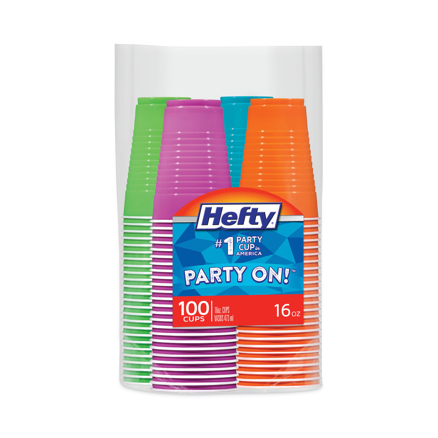 Hefty Party On! 18 oz Red Disposable Plastic Cups