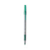 BICGSMG11GN - Round Stic Grip Xtra Comfort Ballpoint Pen, Easy-Glide, Stick, Medium 1.2 mm, Green Ink, Gray/Green Barrel, Dozen