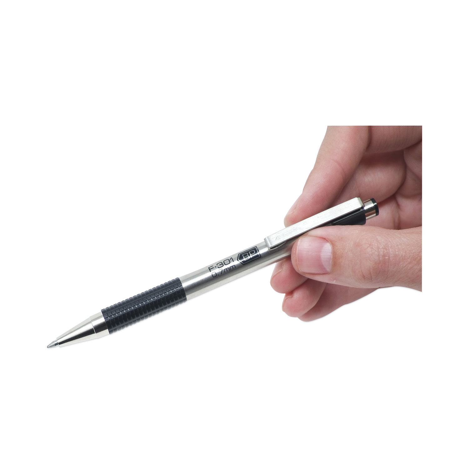 Zebra Pen F-301 ballpoint stainless steel retractable pen, 0.7mm, black  ink, 2-pack 