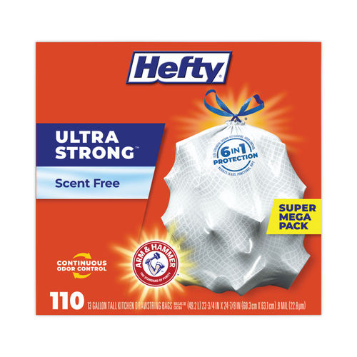 Hefty® Ultra Strong Tall Kitchen and Trash Bags, 13 gal, 0.9 mil