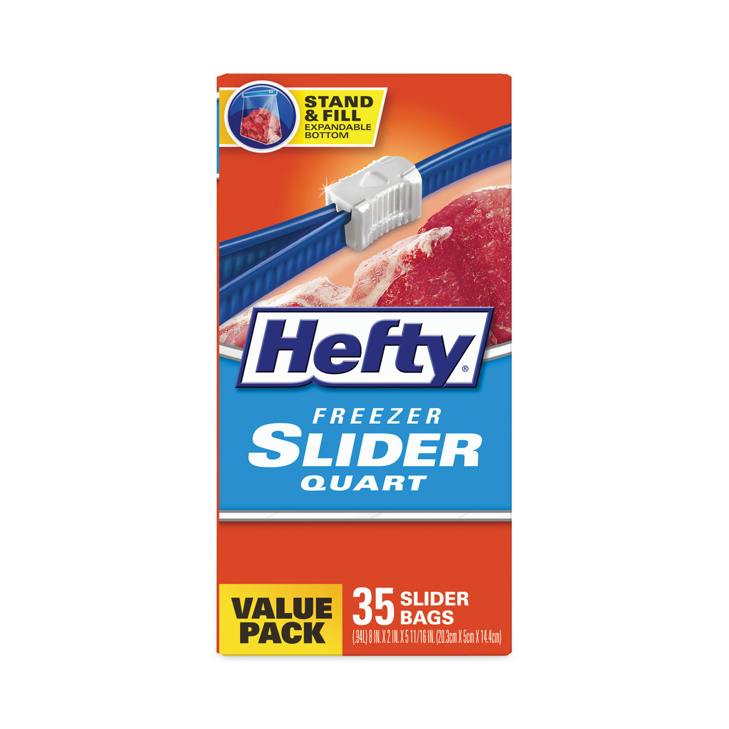 Hefty Slider Bags 1 qt 2 5 Mil 7 x 8 Clear 315 /carton (rfpr82235ct), Size: One Size