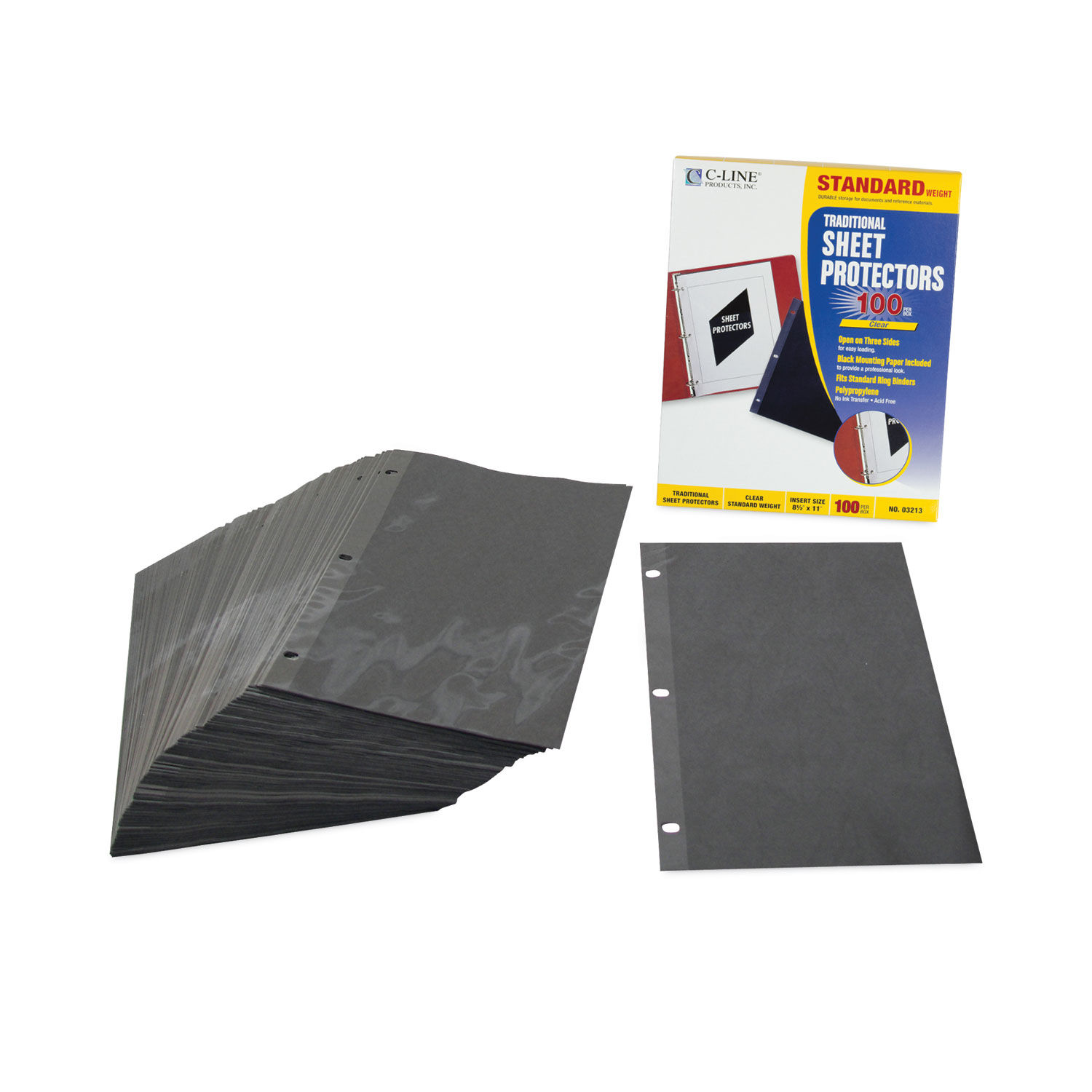 C-Line Standard Weight Polypropylene Sheet Protector, Clear, 11 x 8 1/2, 100/