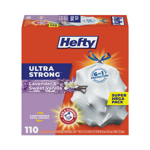 Hefty Ultra Strong Tall Kitchen Bags, Lavender & Sweet Vanilla - 110 count