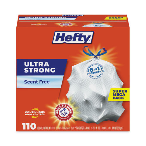 Hefty Ultra Strong 13 Gallon Scented Kitchen Trash Bag 23.75 x 24.88 Low