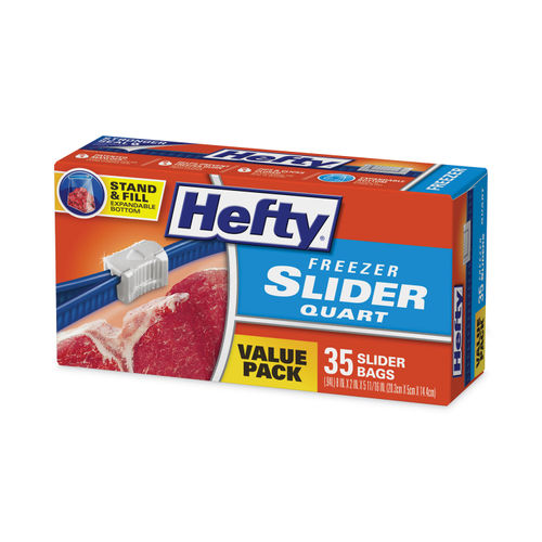 Hefty Slider Bags 1 qt 2 5 Mil 7 x 8 Clear 315 /carton (rfpr82235ct), Size: One Size