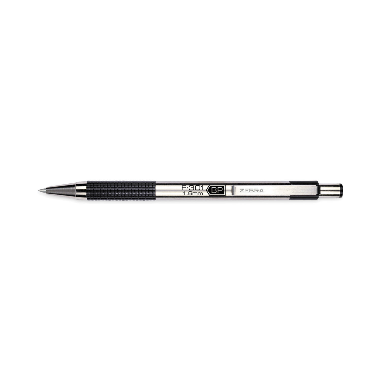 Zebra F-301 Stainless Steel Ballpoint Pen - 0.7 mm - Black Ink