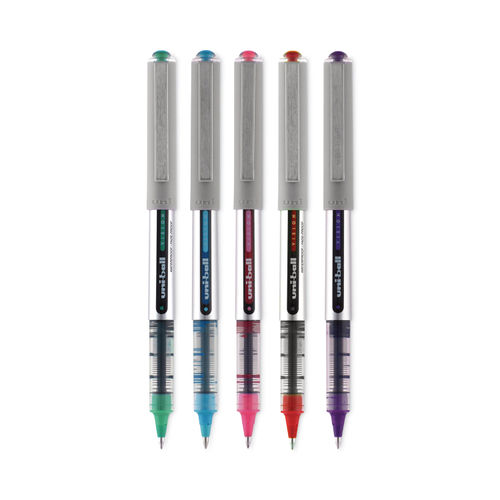 Uni-Ball Vision Roller Ball Pen Stick Fine 0.7 mm Assorted Ink and Barrel Colors Dozen