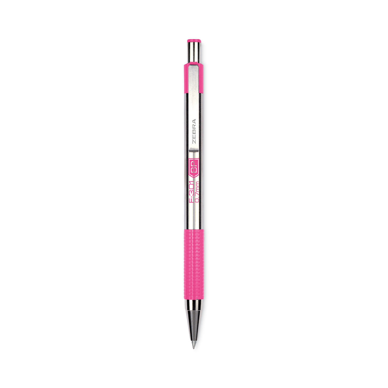 Zebra Steel G-301 Gel Retractable Pen, Medium 0.7 mm Black