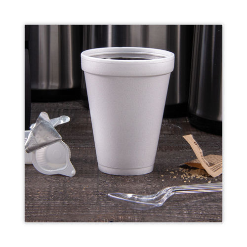 12 oz Black Insulated Soup Cup Clear Flat Lid