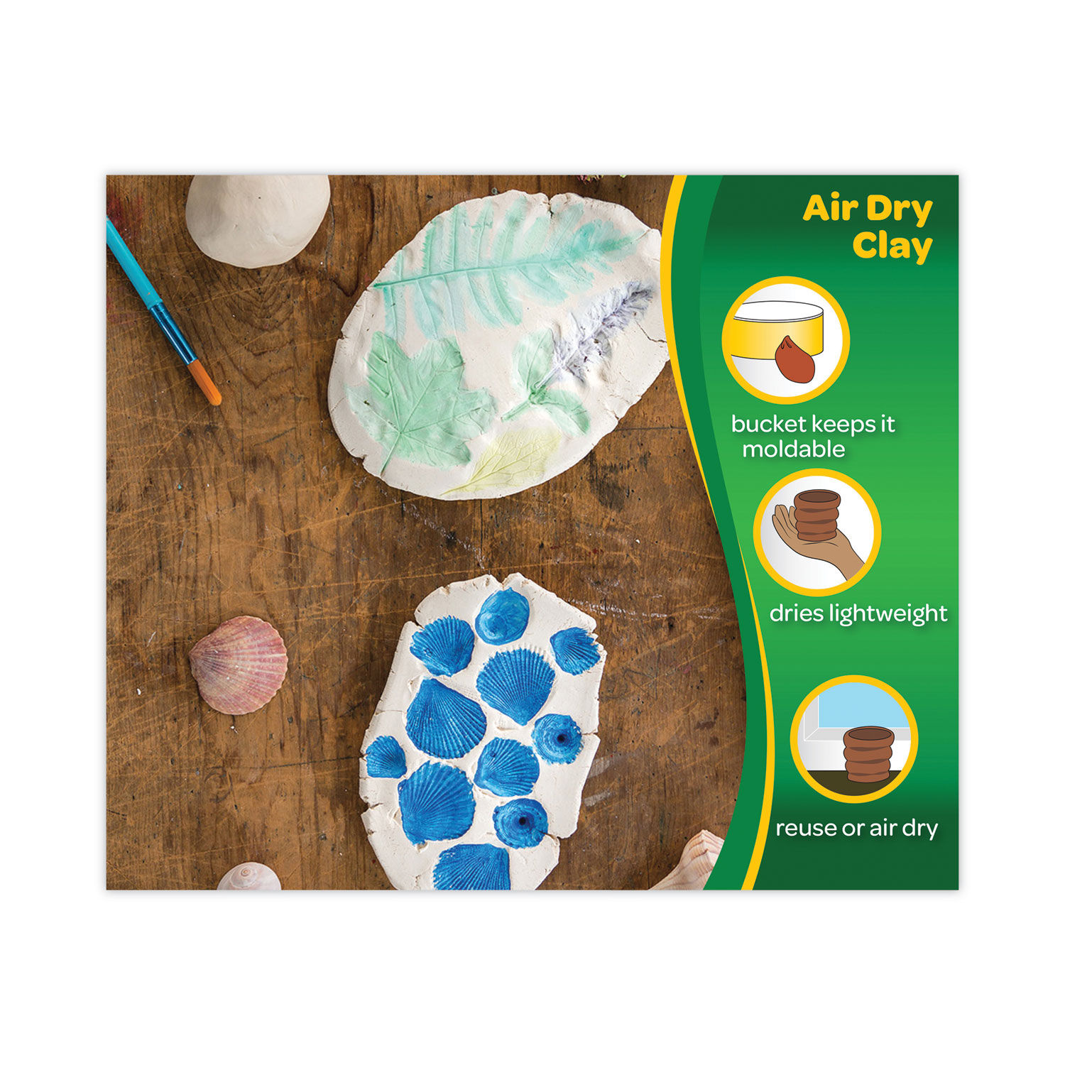 Crayola Air Dry Clay for Kids (5lbs) Reusable Bucket of Terra