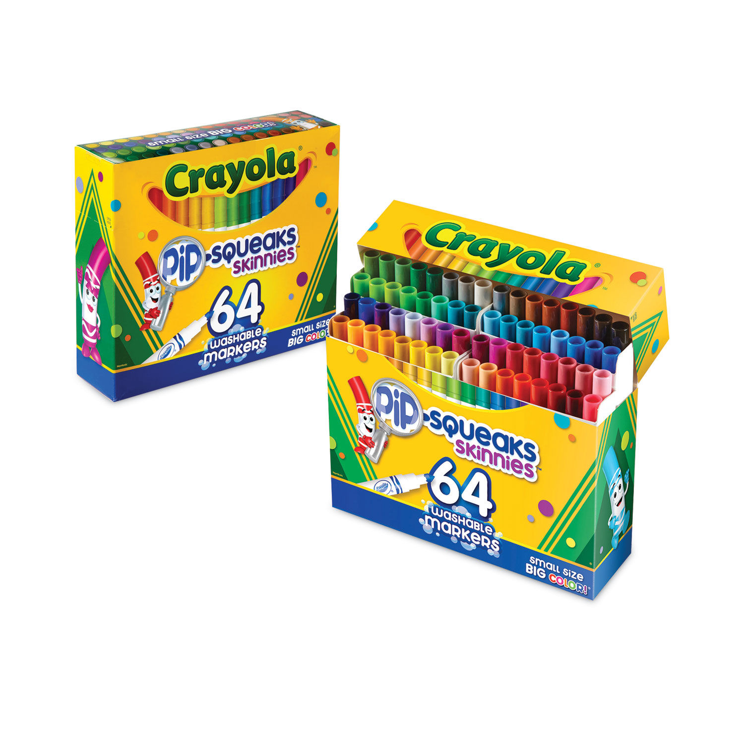 CRAYOLA PIP-SQUEAKS 8 WASHABLE MARKERS SMALL SIZE BIG COLOR NEW