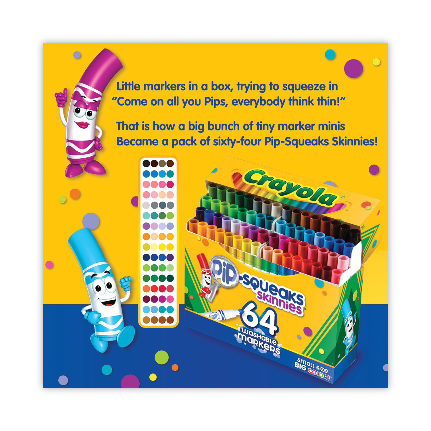 Crayola Washable Markers Set Of 64 Conical Point Assorted Colors - Office  Depot