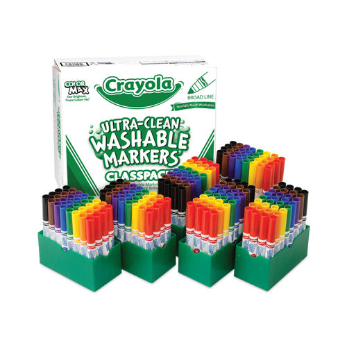 Crayola Washable Classpack Markers Broad Point Assorted 200 Box