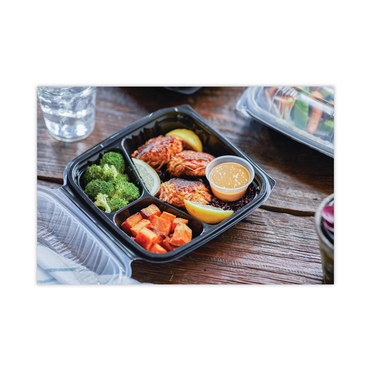 Disposable Meal Prep Container - 2 Comp, 34oz