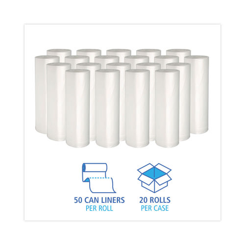 12- 16 Gallon Can Liner, 24 x 33, 6 Mic, High Density, Natural (1000/Case)