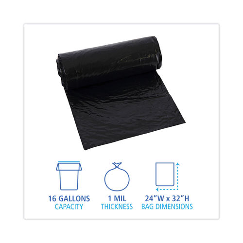 Coastwide Professional Linear Low-Density Can Liners | 16 Gal | 0.35 Mil | 24 x 32 | Black | 1000/Carton