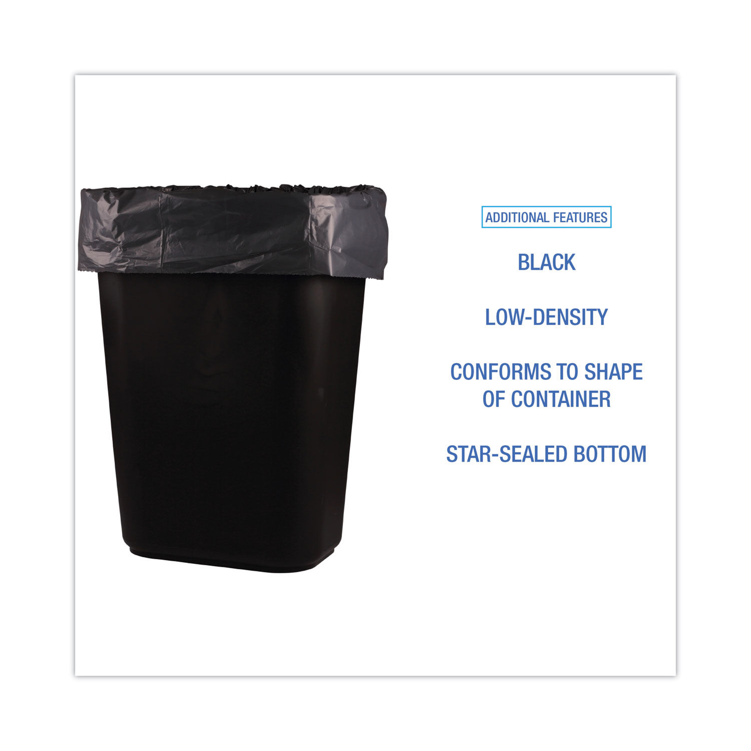 Boardwalk BWKW2423X Commercial trash bags 10 gallon 24x23 .5 mil case of  500 white, linear low