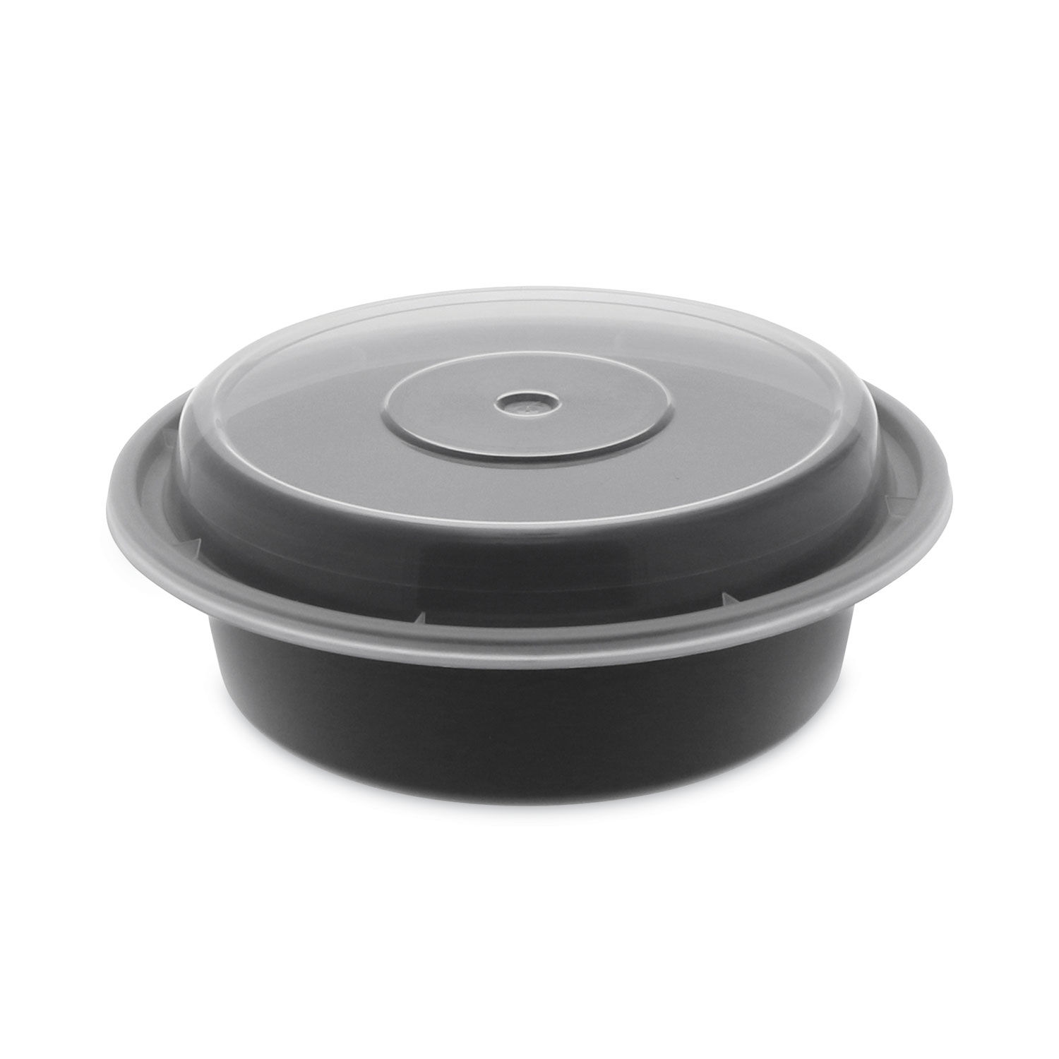 16oz PP Plastic Microwavable Round Food Containers & Lids - Black - 150 ct
