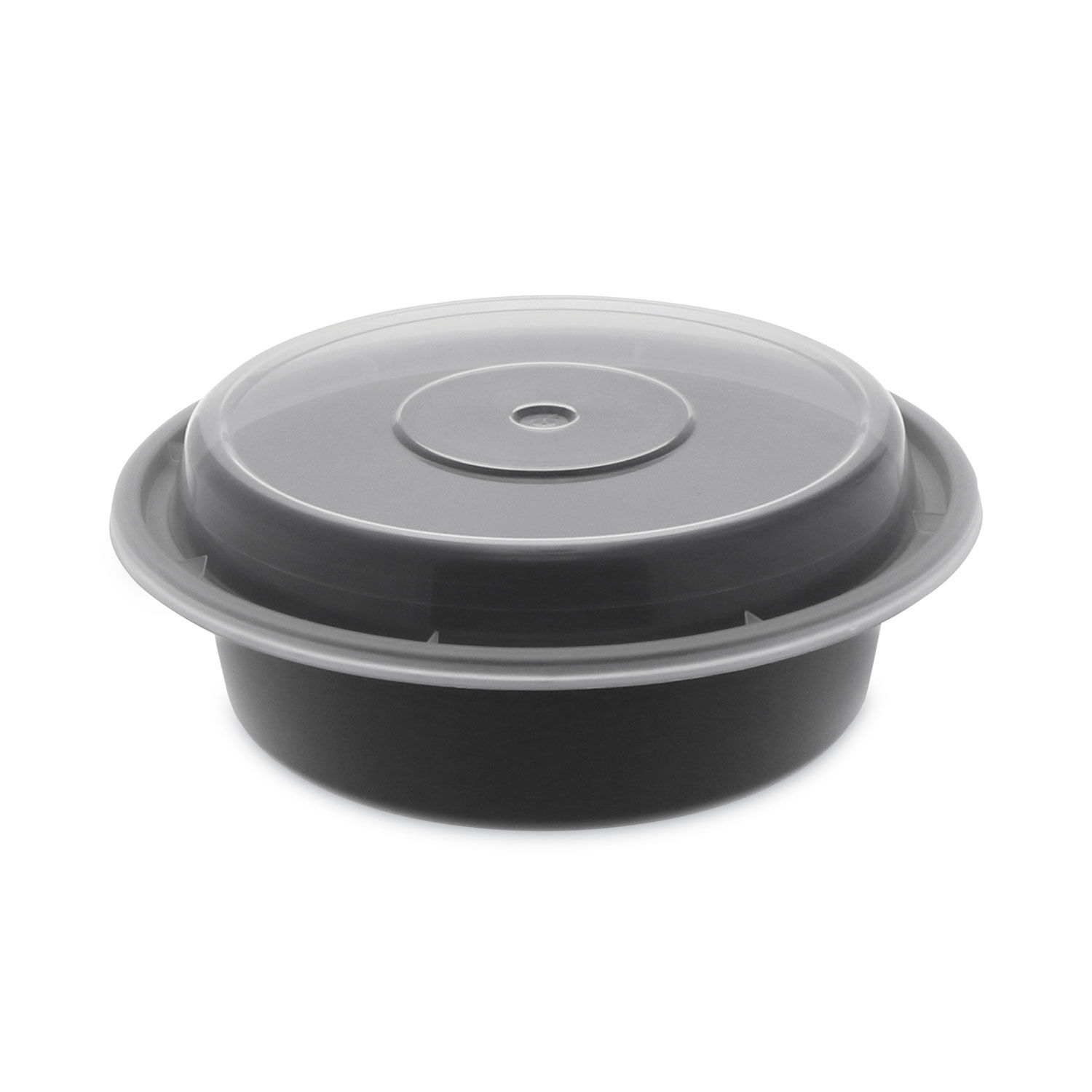 32oz PP Plastic Microwavable Round Food Containers & Lids - Black - 150 ct