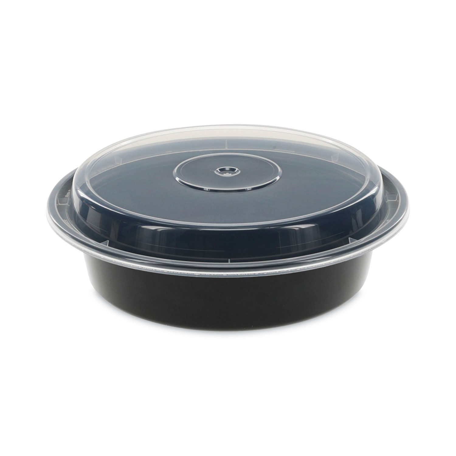 Choice 24 oz. Black Round Microwavable Heavy Weight Container