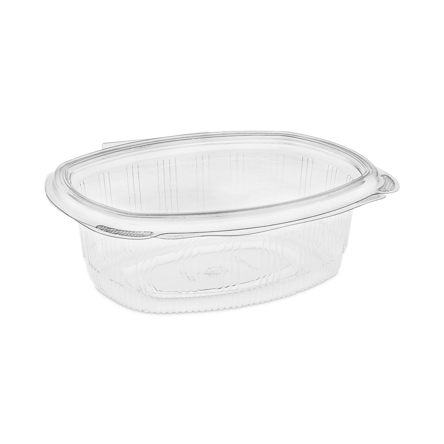 Choice 12 oz. Clear RPET Hinged Deli Container - 50/Pack