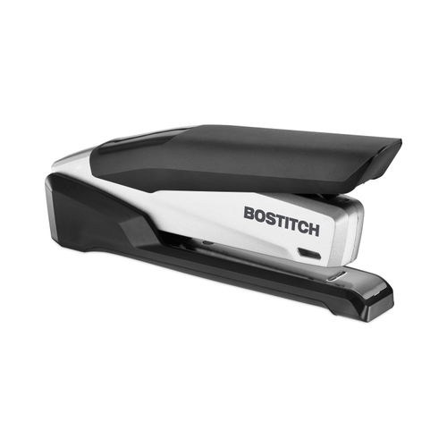 InPower Spring-Powered Premium Desktop Stapler, 28-Sheet Capacity, Black-Silver