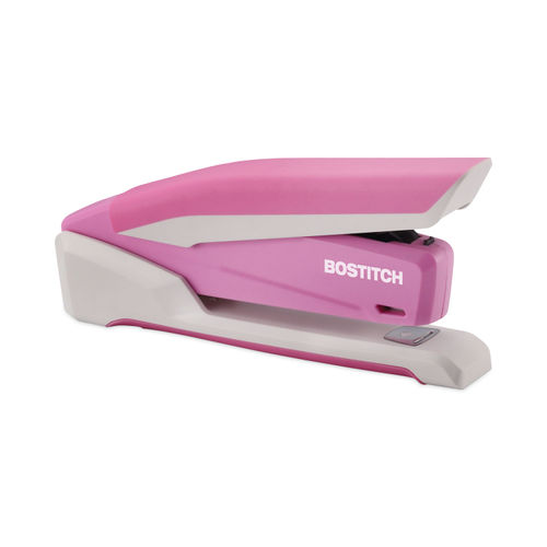 Bostitch InCourage Spring Powered Desktop Stapler With Antimicrobial  Protection 20 Sheets Capacity PinkWhite - Office Depot